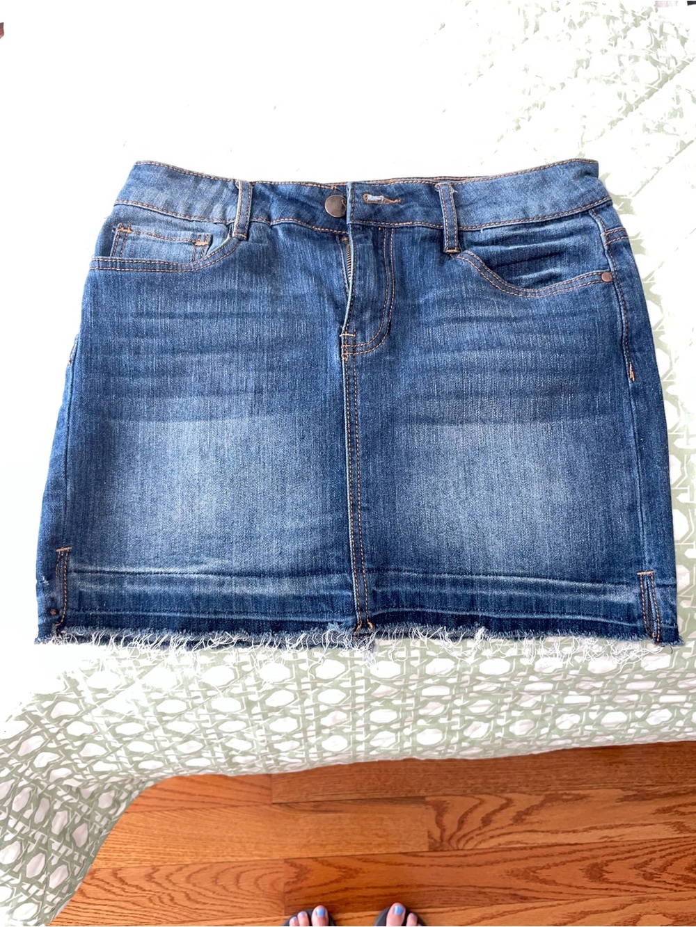 Classic Blue Denim Mini Skirt - Casual Everyday Style